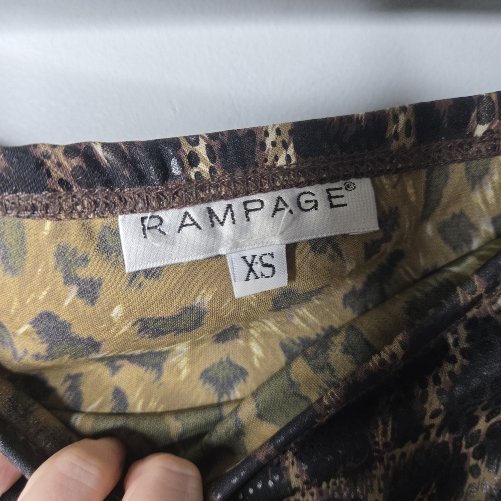 Rampage Leopard Print Midi Skirt XS Stretch Bodycon Y2K Animal Print Pencil - Picture 3 of 6